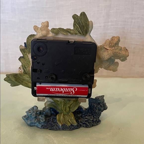 Ocean-Themed Decorative Clock with Blue and Green Accents coral and dolphin - Picture 3 of 3